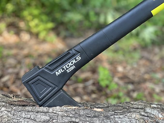 Gardening Hatchet X20H - Camping Hatchet, Fiberglass Ergonomic Handle, High Carbon Steel Head - Torque, Weatherproof Survival Axes and Hatchets - Non-Slip Grip - Protection Guard & Lock - 20"