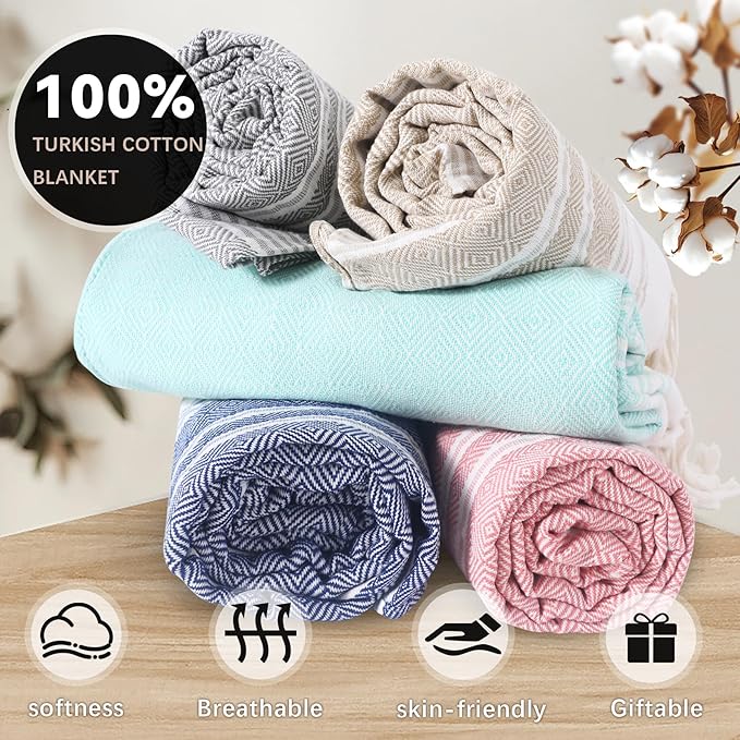Large Throw Blanket Yoga Blanket Turkish Beach Towel Mens Birthday Gift Ideas Dad Father Day Husband Brother Uncle Boyfriend Male Boss Grandpa Him Appreciation Thank You Retirement 60th 50th 40th 30th