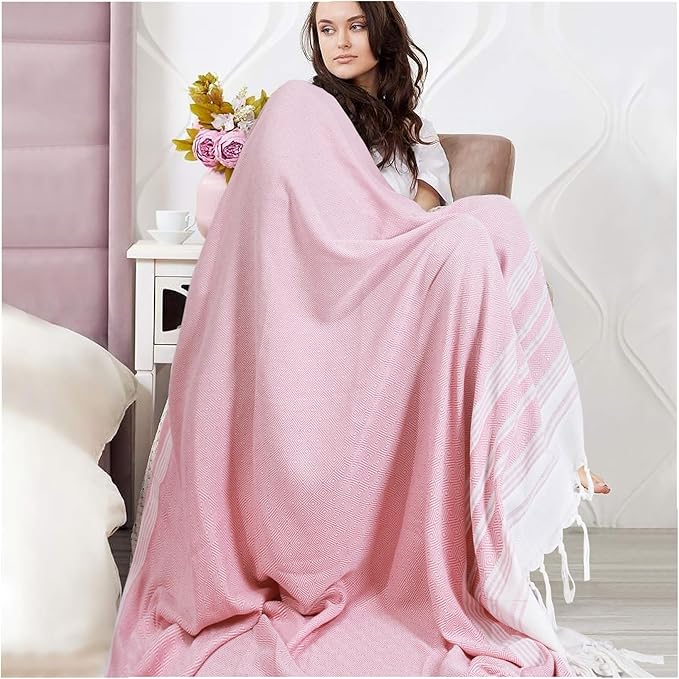 Genovega Extra Large Cotton Throw Blanket Queen Full Size Quilt Blanket Thin Lightweight Cooling Blanket for Hot Sleeper Items Breathable Comforter Summer Ice Cold Bedspread Linen Bed Sheet