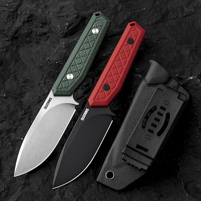 G043 Fixed Blade Knife 3.62'' 9cr18mov steel Blade,4.17'' G10 handle Field Utility Knife with Kydex Sheath for Outdoor Camping Hiking