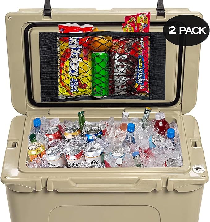 2 Pack Cooler Storage Nets for Dry Storage and Organization Cooler Organizer Camping Cooler Accessories Durable and Resilient