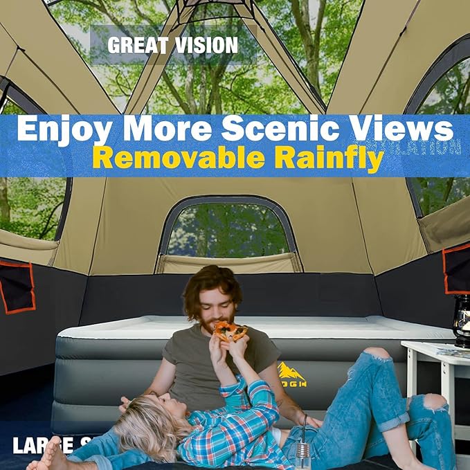 3/4 Person/6 Person Camping Tent Fast Cabin Tent with Instant Setup Tent, Weatherproof Tent Easy Quick Set Up & Pop Up in 60 Seconds with Rainfly Backpack for Family Camping,Upgraded Ventilation
