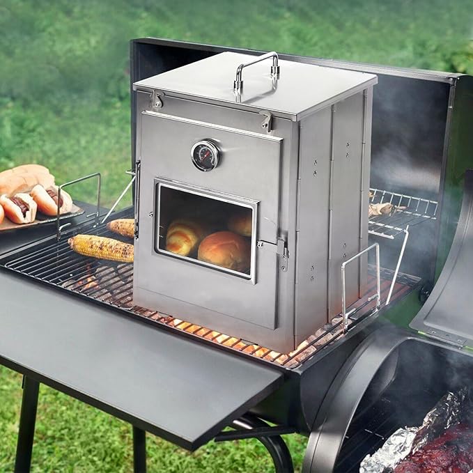 REDCAMP Foldable Camping Oven with Storage Handbag, Stainless Steel Portable Camping Stove for Baking Cinnamon Rolls, Breads and Muffins with Wood Burning Fire,Propane Stoves,Campers,Baking BBQ