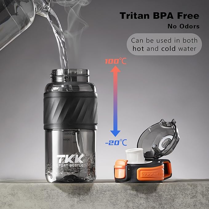 Water Bottle with Straw for School Kids Boys 16oz BPA Free Tritan Leak Proof with Handle Drinking Bottle for Sports Cycling Camping Hiking Outdoors