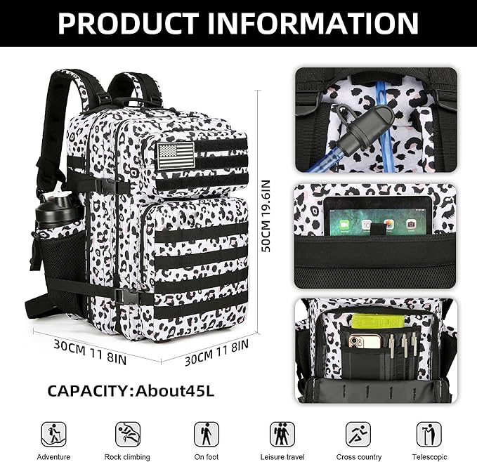 Military Tactical Backpack 45L Hiking Backpacks Men Women Molle Army BackPack Daypack for Camping Fishing Travel