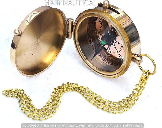 Brass Compass | Engraved Religious Joshua 1:9 Quote Gift, Be Strong & Courageous