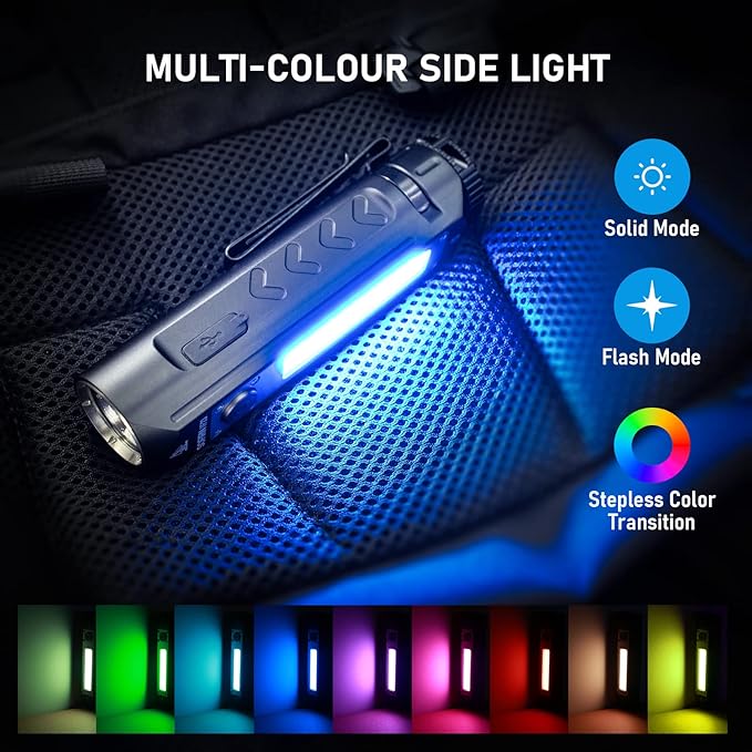 Rechargeable Flashlights High Lumens, Sofirn IF23 4000lm Super Bright Flashlight, EDC Flashlight, Led Flashlight, Emergency Flashlights for Home, RGB Magnetic Flashlight