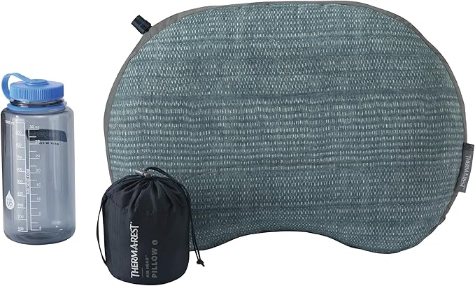 Therm-a-Rest Air Head Inflatable Travel Pillow, Large (Pack of 1), Blue Woven