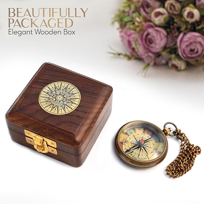 Gift for Grandson Brass Compass Engraved Quote | Memory Present to My Grandson Birthday, Baptism, Graduation, Confirmation, Love, Gift idea by Grandpa Grandma, 2025 Gift