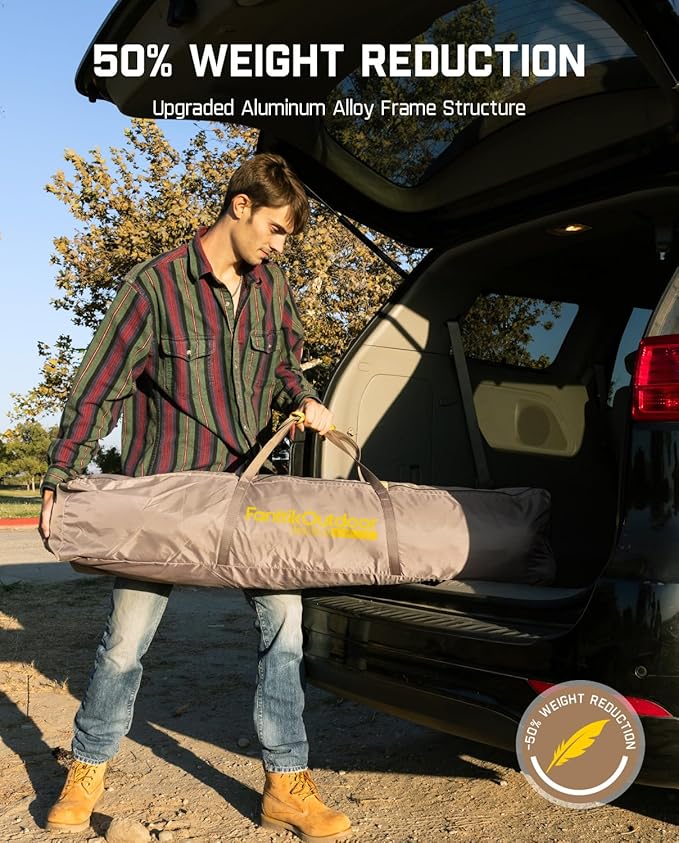 FanttikOutdoor Camping Tent, Lightweight 8/10 Person Instant Cabin Tent Setup in 60 Seconds with Rainfly & Windproof, Ultralight with Carry Bag for Family Camping & Hiking, Upgraded Ventilation