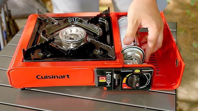 Cuisinart CGG-1050 Portable Butane Camping Stove with Carrying Case - 8,000 BTU Burner - Perfect for Camping and Tailgating 13.4" x 10.9" x 4.35"