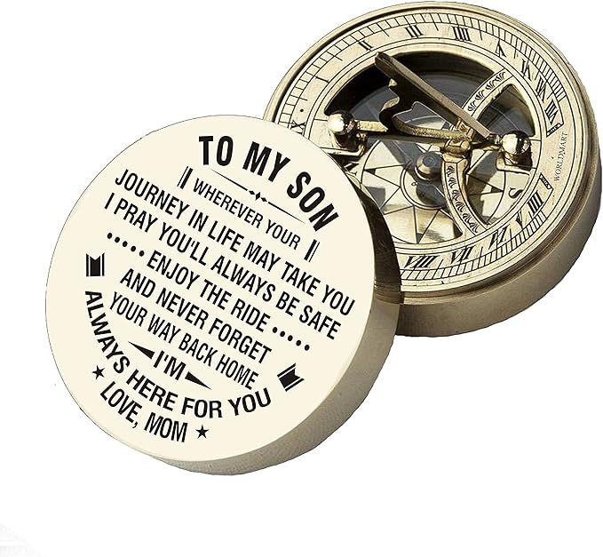 Personalized Compass, Gift for Son, to Our Son, Mom to Son, Dad to Son, Boyfriend, for Customized Compass