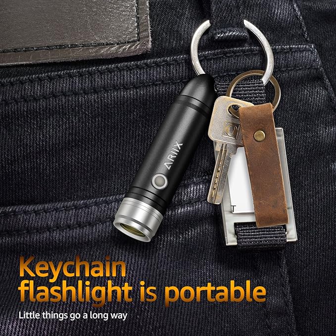ARIIX Super Bright Outdoor EDC Mini Keychain Led Flashlight High 650 Lumens,Waterproof Rechargable Small Torch for Camping and Emergency,Best Gifts for You