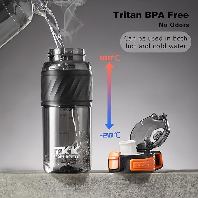 Water Bottle with Straw for School Kids Boys 16oz BPA Free Tritan Leak Proof with Handle Drinking Bottle for Sports Cycling Camping Hiking Outdoors