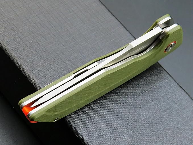 Eafengrow EF926 Pocket Knife D2 Steel Blade Outdoor Tool knives G10 Handle Pocket Clip EDC Knife Ball bearing Knife for Camping Survival Hiking,green