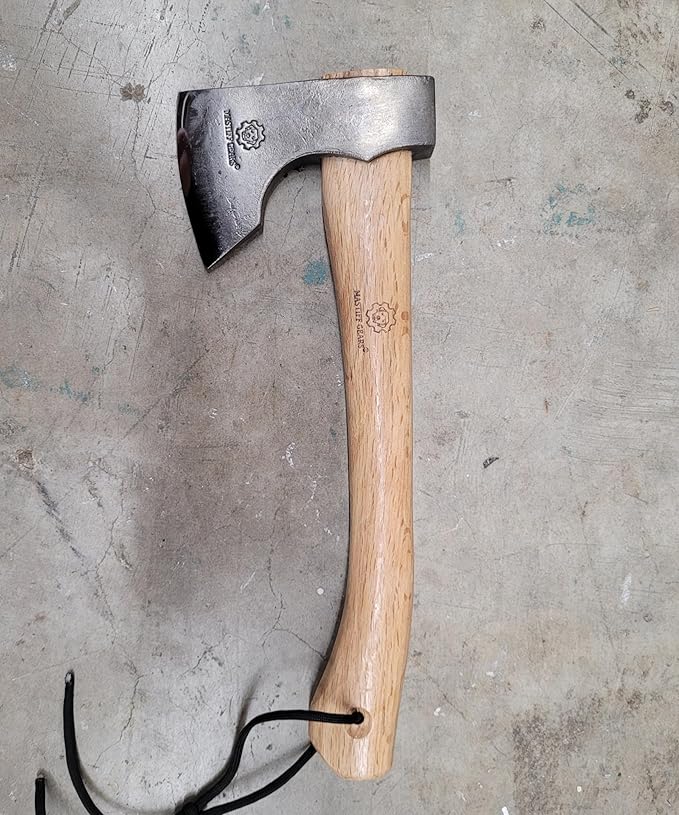 Mastiff Gears® Hand-Forged Wood Handle Hatchet: Versatile Carving, Camping, Wood Splitting Axes in Two Sizes for Outdoor Enthusiasts (Orcish Axe)