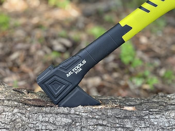 Camping Axe X12A - Camp Axe with Fiberglass Ergonomic Handle, High Carbon Steel Head - Torque & Weatherproof Survival Axes and Hatchets - Non-Slip Grip - with Protection Guard & Lock - 12.5"