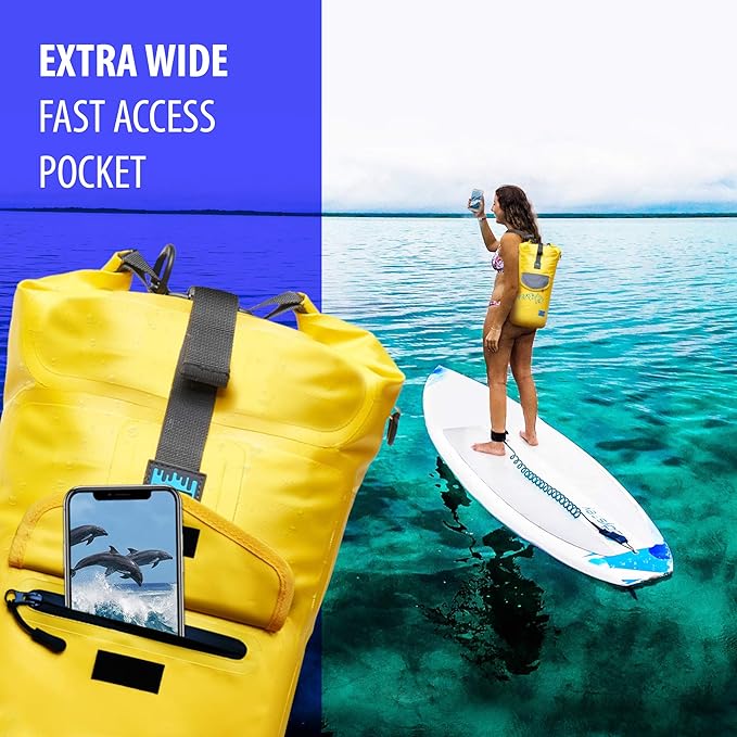 Dry Bags Waterproof (10L - Yellow) - Dry Bags for Kayaking Waterproof - Dry Sack Water Bag - Water Proof Bag - Waterproof Bags for Boating - Waterproof Backpacks - Waterproof Floating Bag