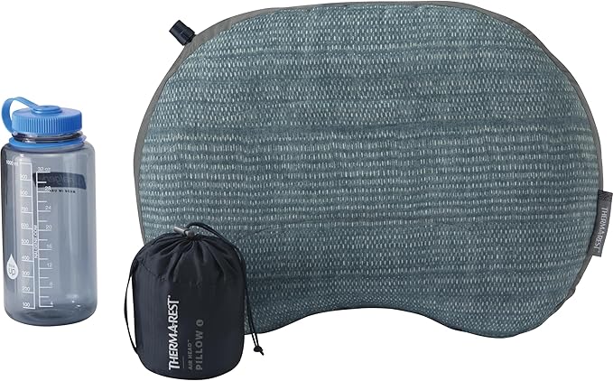 Therm-a-Rest Airhead Camping and Travel Pillow, Large-12 x 18 Inches, Blue Woven