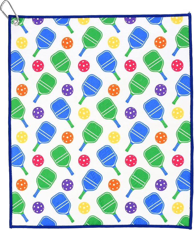 Millie Rose Pickleball Towels in Fashionable Prints - Cute 15x17 inch Microfiber & Cotton Athletic Towels with Carabiner Clip - Pickleball Accessories, Pickleball Gifts (Pickleballers)