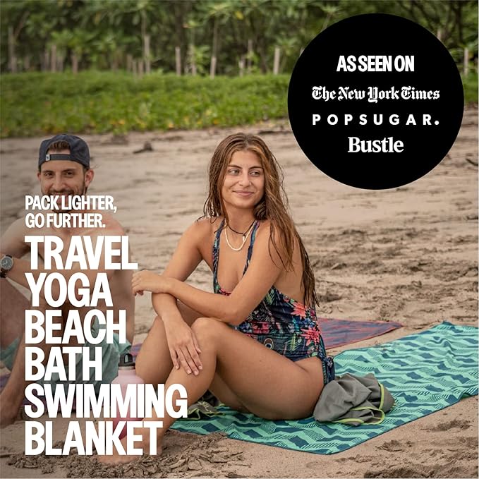 Acteon Large Microfiber Beach Towel, 64" x 30" Quick Dry Odor-Free Technology, Men & Women Fast Drying Absorbent Swim Towels for Swimmers, Sand, Pool, Travel, Hiking, Gym, Camping, Bath