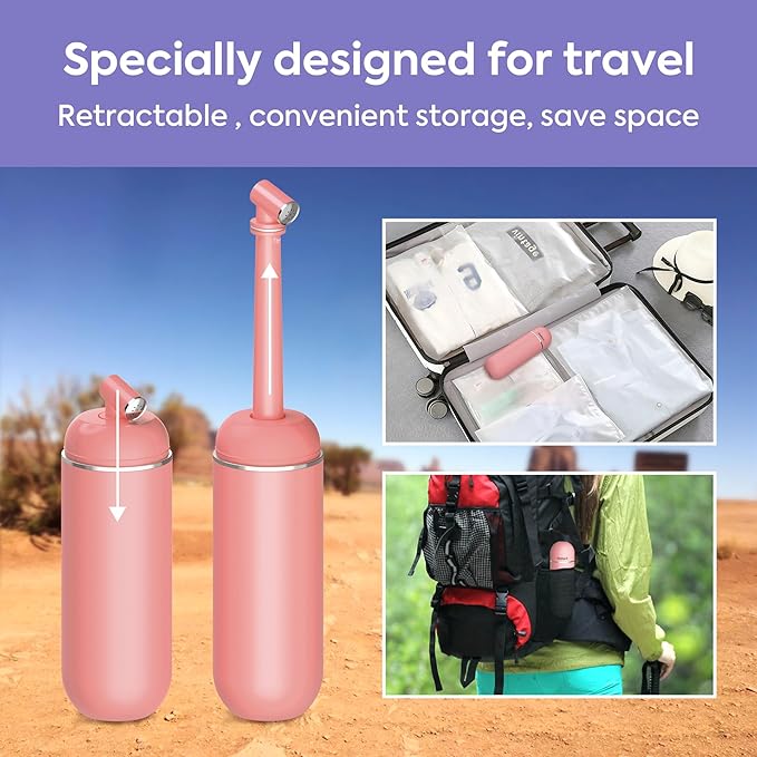 Portable Bidet Peri Bottle for Women Travel Men Personal Bidet Handheld Bidet (Pink)