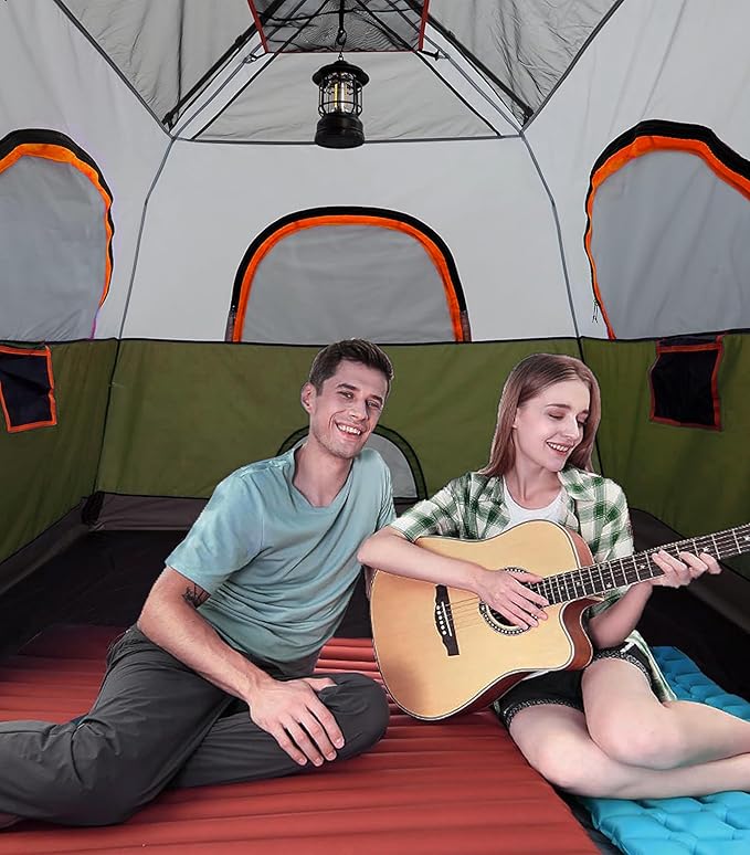 3/4 Person/6 Person Camping Tent Fast Cabin Tent with Instant Setup Tent, Weatherproof Tent Easy Quick Set Up & Pop Up in 60 Seconds with Rainfly Backpack for Family Camping,Upgraded Ventilation