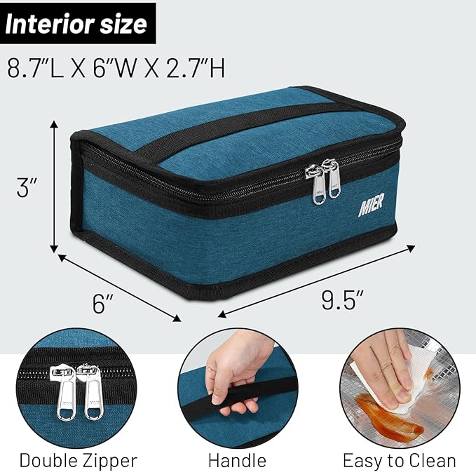 MIER Portable Thermal Insulated Cooler Bag Mini Lunch Bag for Kids, Ocean Depths