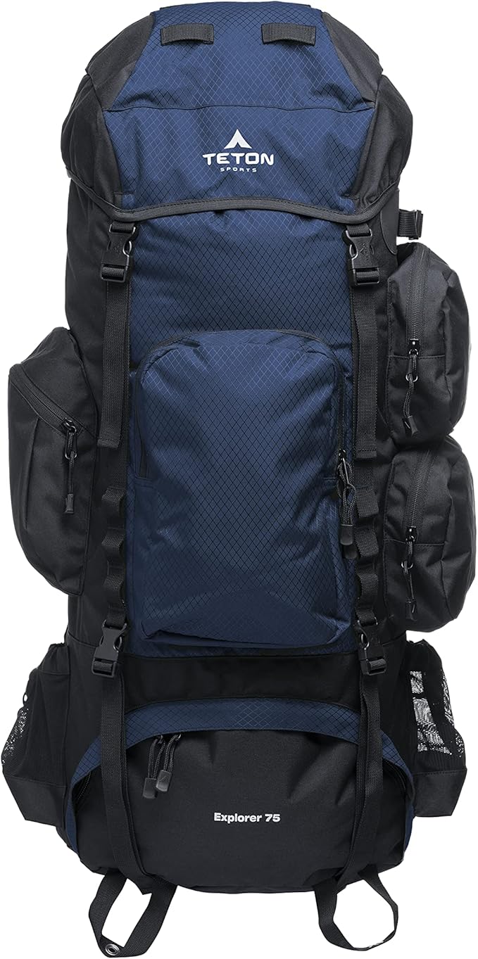 TETON 75L Explorer Internal Frame Backpack for Hiking, Camping, Backpacking, Rain Cover Included