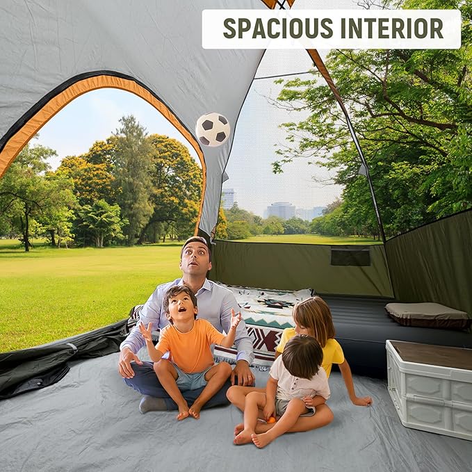 CAMPROS CP Tents for Camping 6 Person Waterproof Windproof Double Layer Family Camping Tent, Easy Setup Dome Tent with Large Mesh Windows & Wider Door for Outdoor Camping & Hiking