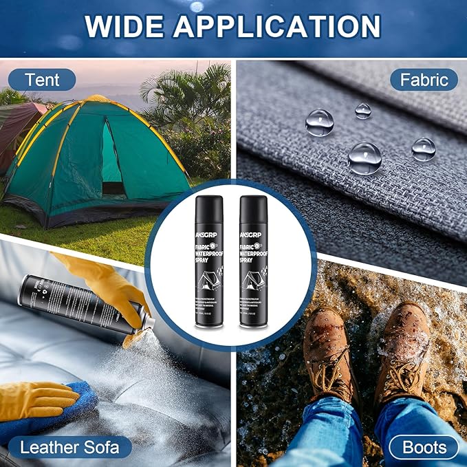 2 Pcs Waterproofing Spray for Tents Outdoor, Outdoor Water Shield 10.15 OZ Spray, Ideal Fabric Waterproofing Spray Offering Tent Camp Spray Protection, Camp Water Repellent
