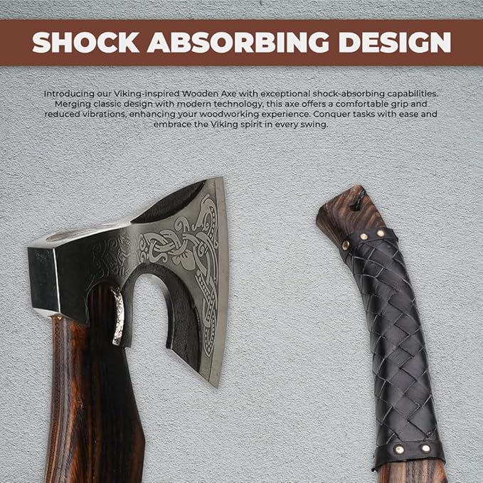Viking Throwing Axe | Vikings Axe | Versatile Camp Hatchet with Leather Sheath | Ideal for Camping