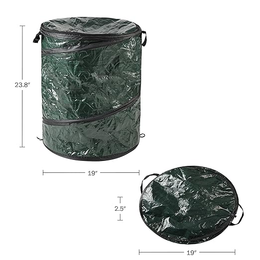 29.5-Gallon Pop Up Outdoor Garbage Can - Collapsible Trash Can for Parties, Yard Waste, or Laundry - Camping Accessories by Wakeman