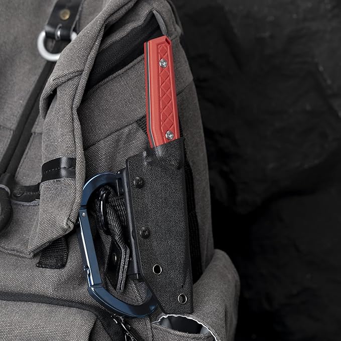 G043 Fixed Blade Knife 3.62'' 9cr18mov steel Blade,4.17'' G10 handle Field Utility Knife with Kydex Sheath for Outdoor Camping Hiking