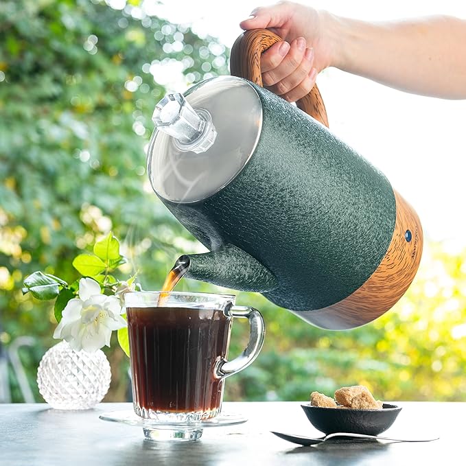 Mixpresso Percolator Coffee Pot Electric 10 Cup, Green Coffee Maker, Coffee Percolator Electric With Keep Warm Function, 10 Cups Stainless Steel Perculator With Basket (Shiny Green)