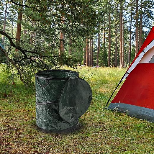 29.5-Gallon Pop Up Outdoor Garbage Can - Collapsible Trash Can for Parties, Yard Waste, or Laundry - Camping Accessories by Wakeman