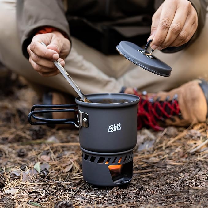 Esbit CS585HA 3-Piece Lightweight Camping Cook Set for Use with Solid Fuel Tablets