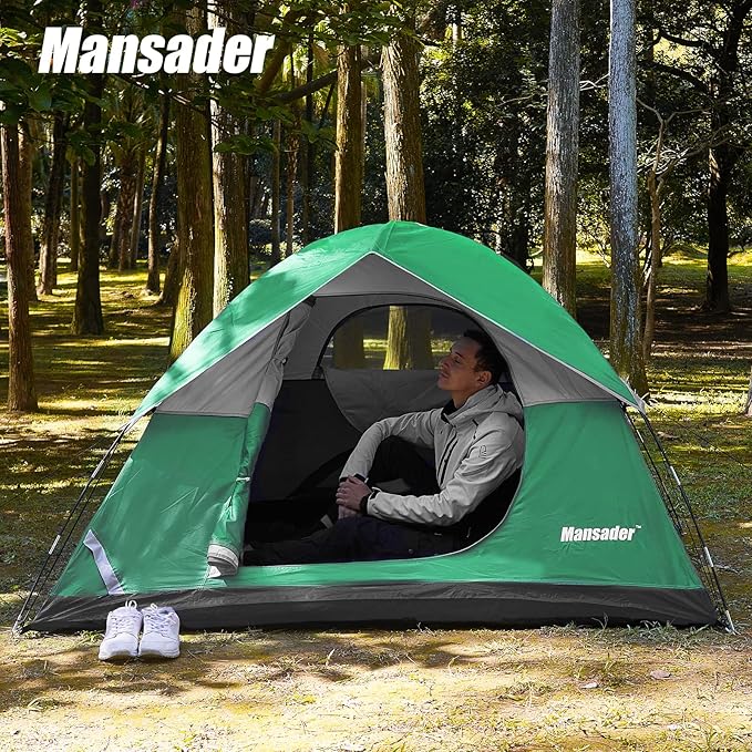 Camping Tent, Waterproof 2/3/4 Person Tents for Camping, Lightweight Easy Set Up Outdoor Hiking Tent Backpacking Tent with Carry Bag, Backpack Tent Suit for Family Beach Hiking Travel