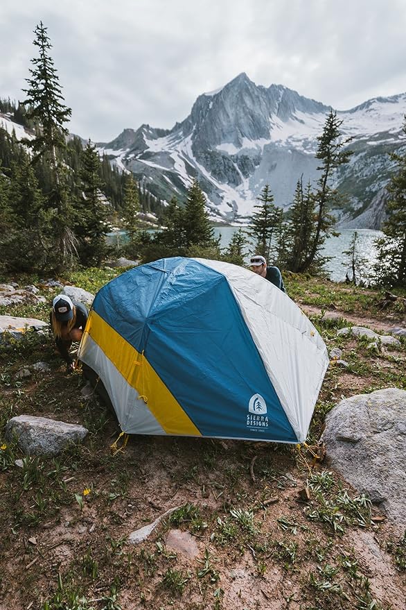 Sierra Designs Meteor Lite Ultralight Shelter, Freestanding Lightweight Backpacking & Camping Tent, 2 Doors, Stargazer Rain Fly, Aluminum Poles (Two or Three Person)