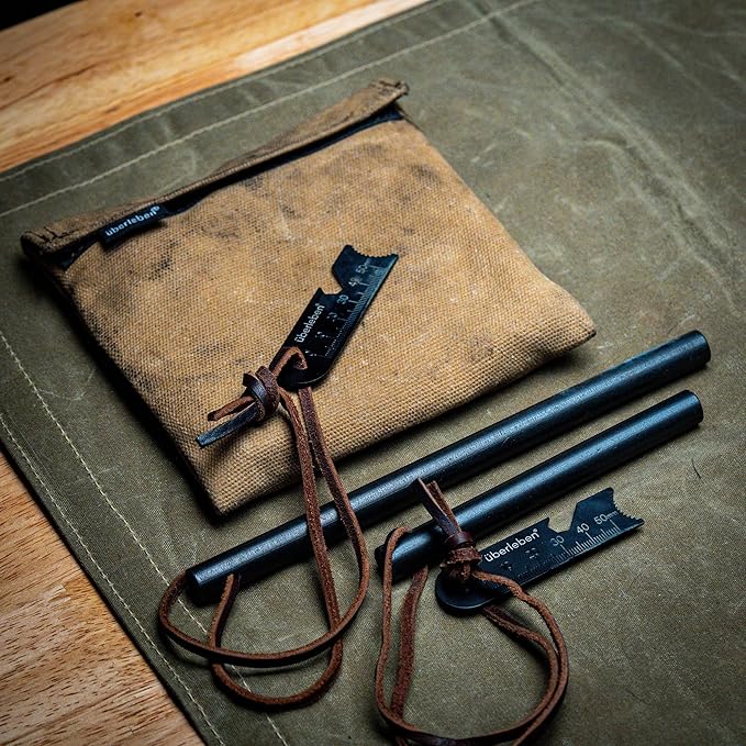 überleben Kräftig Ferro Rod Fire Starter for Survival w/Multi-Tool Fire Striker, Lanyard - 1/2" Thick Fire Steel, 20,000 Strikes - Waterproof Flint and Steel - Camping Fire Starter Rod