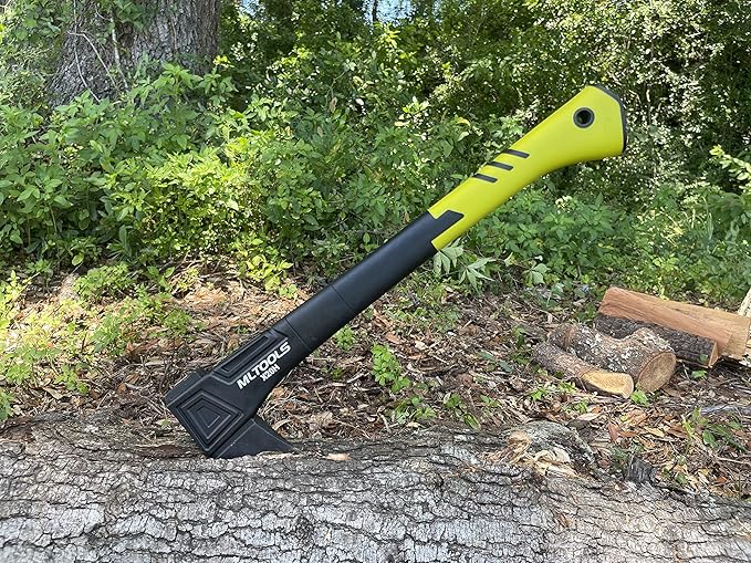 Gardening Hatchet X20H - Camping Hatchet, Fiberglass Ergonomic Handle, High Carbon Steel Head - Torque, Weatherproof Survival Axes and Hatchets - Non-Slip Grip - Protection Guard & Lock - 20"