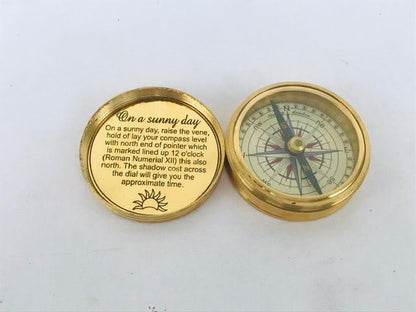 Smizzy Navigational Maritime Vintage Nautical Brass Compasses Fully Functional Titanic/Robert Frost Poem Compass/Sundial for Gift and Home Décor
