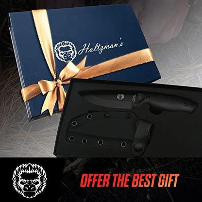 Holtzman's Gorilla Survival 'Naked Bloodline' Full Tang 1095 High Carbon Steel Fixed Blade Survival Knife with Kydex Sheath