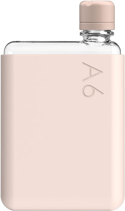 memobottle A6 (Pale Coral) Bundle - 12oz (375ml) - Bottle, silicone sleeve & lid | Compact Water Bottle For Bags & Small Pockets | BPA Free Tritan | Modern, Minimalist | For Gym & Work