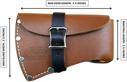 Helko Werk Leather Axe Sheath - Genuine Leather Sheath for Double Bit Axes Leather and Hatchet Cover and Axe Cover