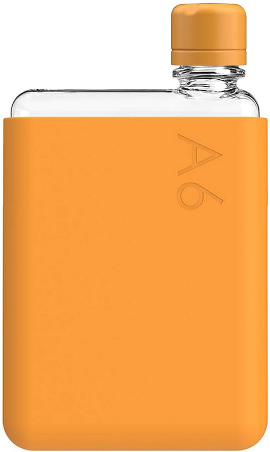 memobottle A6 (Mandarin) Bundle - 12oz (375ml) - Bottle, silicone sleeve & lid | Compact Water Bottle For Bags & Small Pockets | BPA Free Tritan | Modern, Minimalist | For Gym & Work