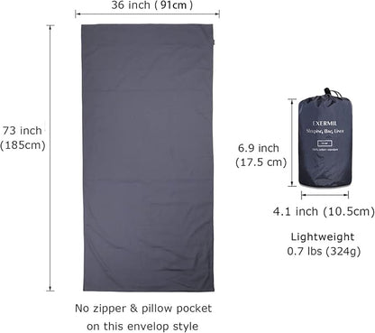 100% Cotton Sleeping Bag Liner with Full Length Zipper on 3 Sides; Single/Double Adult Sleep Sack for Travel & Camping, Multifunctional Travel Sheets (Unzipped 87”x87”) for Hotel, Lightweight