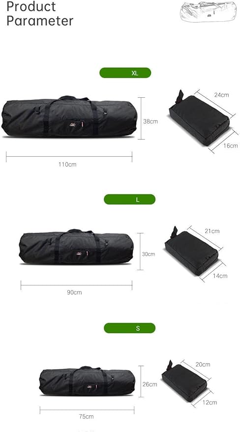 Large Capability Folding Tent Storage Carry Bag Waterproof Luggage Pack Pouch for Camping Hiking Picnic Organizer Walking Holder (Purple-L)