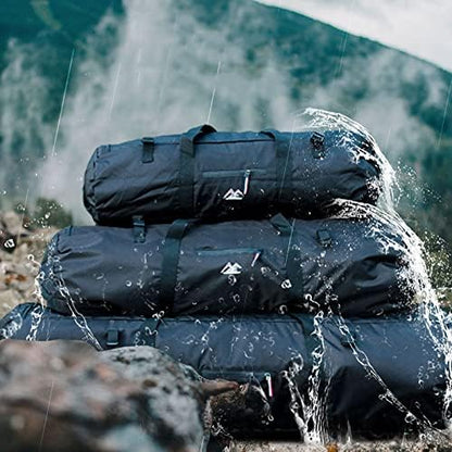 Large Capability Folding Tent Storage Carry Bag Waterproof Luggage Pack Pouch for Camping Hiking Picnic Organizer Walking Holder (Black-S)