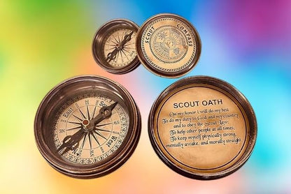 Smizzy Navigational Maritime Vintage Nautical Brass Compasses Fully Functional Titanic/Robert Frost Poem Compass/Sundial for Gift and Home Décor